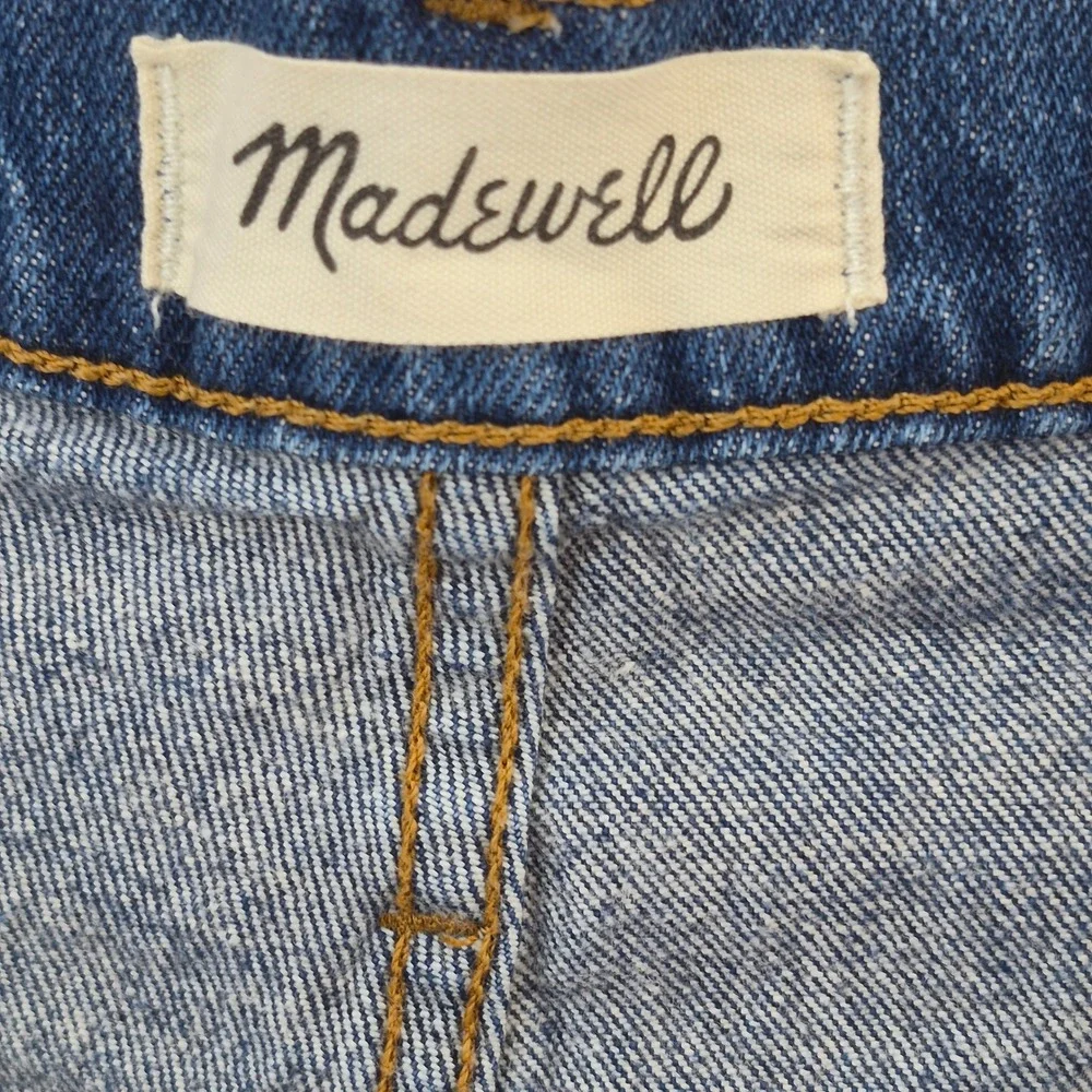 Madewell High Rise Denim Shorts Women's Size 33 Medium Wash Raw Hem